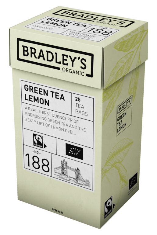 Bradley's Organic No. 188 lemon green tea 25bg Fairtrade