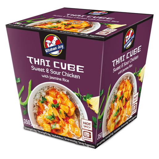 350g Kitchen Joy Thai-Cube Sweet and Sour Chicken with Jasmin Rice, frozen meal