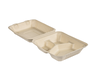 BIOPAK brown lunch box 3-comp bagasse 225x201x85mm 325/70/60ml 50pcs