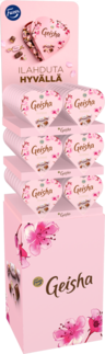 DSP Fazer Geisha Hjärta hasselnötsnougatfylld mjölkchokladkonfekt 48x225g