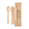 Duni ecoecho cutlery pack wooden waxed fork, knife, spoon and napkin 150mm