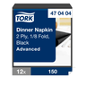 Tork Dinner-lautasliina musta 150kpl/39cm 2krs 1/8taitto