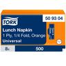 Tork lunch orange servett 1-lag 1/4-vikt 32,5cm 500st