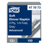 Tork Soft Dinner-lautasliina harmaa 100kpl/39cm 1/4taitto