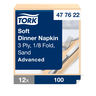 Tork Soft Dinner sand napkin 39cm 3-ply 1/8fold 100pcs