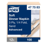 Tork Soft Dinner Napkin Sand 100pcs/39cm 1/4fold