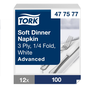 Tork Soft Dinner-lautasliina valkoinen 100kpl/39cm 1/4taitto