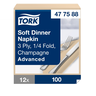 Tork Soft Dinner-lautasliina shampanja 100kpl/39cm 1/4taitto