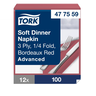 Tork Soft Dinner-lautasliina viininpunainen 100kpl/39cm 1/4taitto