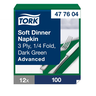 Tork Soft Dinner Napkin Dark green 100pcs/39cm 1/4fold