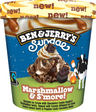 Ben & Jerrys sundae marshmallow & Smore! glass 427ml/316g