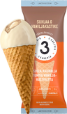3 Kaverin Jäätelö suklaa vaniljakastike jäätelötuutti 150ml
