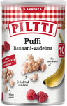Piltti Puffi ris- och vetesnacks med banan och hallon 10mån 35g