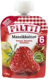 Piltti apple-banana-strawberry fruit puree 6mth 90g pouch